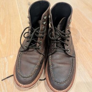 Thursday Boot Dark Brown Leather Boots Diplomat Moc Toe Burnt Copper Size 9